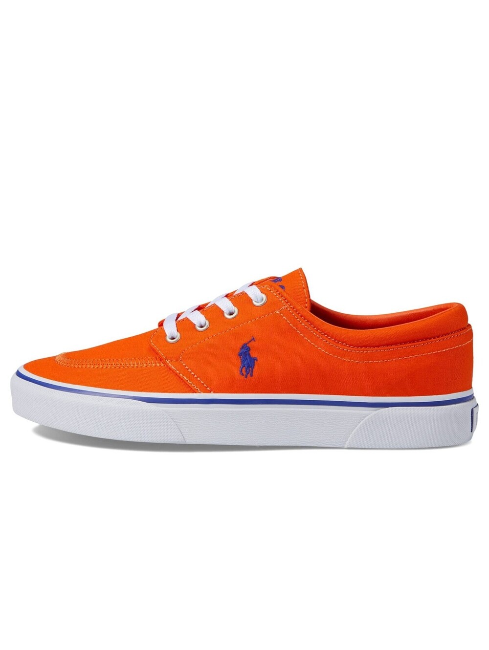 POLO RALPH LAUREN Faxon X Sneaker Sailing Orange/Royal Pony Canvas Shoe 11.5 NEW